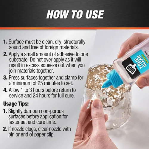 Vista 4 de DAP RapidFuse Ultra Clear - Adhesivo multiusos transparente, 1.67 oz (7079800180)