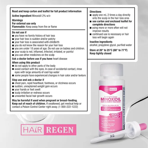 Vista 3 de Liquid Minoxidil Mujeres 2% por ciento – Solución tópica