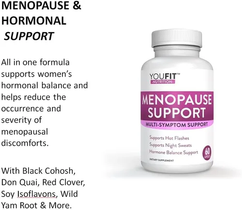 Vista 3 de Cápsulas de alivio de la menopausia para mujeres, suplementos naturales para la menopausia para mujeres, apoyo completo de la menopausia de día