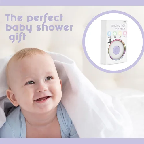 Vista 6 de Elan Baby Cortadora de uñas eléctrica, lima de uñas para bebé, lima de uñas segura y fácil para recién nacidos, bebés y niños pequeños, 6 cabezales