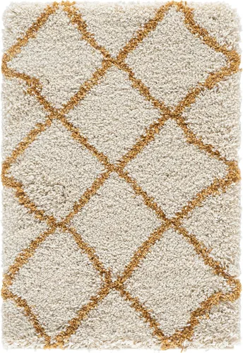 Vista 131 de SAFAVIEH Hudson Shag Collection - Alfombra decorativa de 2 x 3 pies, color beige y marfil, diseño moderno de enrejado, no desprende pelusa
