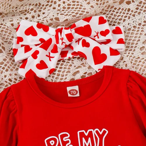 Vista 3 de TBUIALL Toddler Girl Halloween Clothes Set Toddler Girls Valentine's Day Long Sleeve Letter Romper Bodysuits 3 Month Old