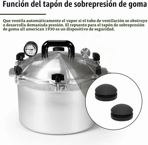 Vista 3 de Dispositivo de seguridad de tapón de olla a presión de goma que ventila automáticamente el vapor (1930 – enchufe de sobrepresión) – Se adapta a