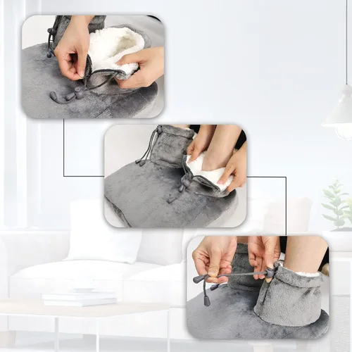 Vista 5 de Calentador eléctrico de pies, máquina eléctrica de calor de pies para hombres y mujeres con 3 ajustes de temperatura, lavable a máquina, apagado