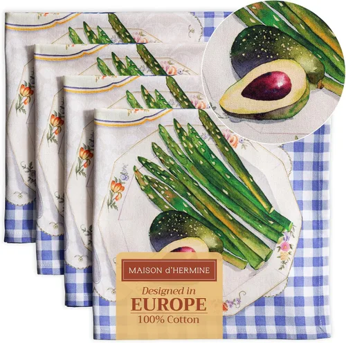 Vista 60 de Maison d' Hermine Juego de 4 servilletas de tela 100% algodón, suaves y duraderas, servilletas cuadradas reutilizables para uso diario, lavables