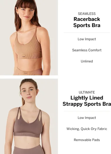 Vista 5 de Victoria's Secret Brasier deportivo rosa sin costuras, de bajo impacto, línea ligera, brasier para mujer (XS-XXL)