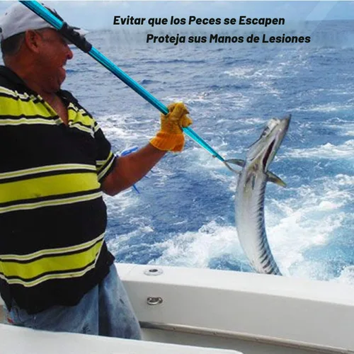 Vista 4 de SANLIKE Telescopic Fishing Gaff Aluminum Pole Stainless Steel Spear Hook Lightweight aluminum shaft, anti-slip soft grip, retractable compact