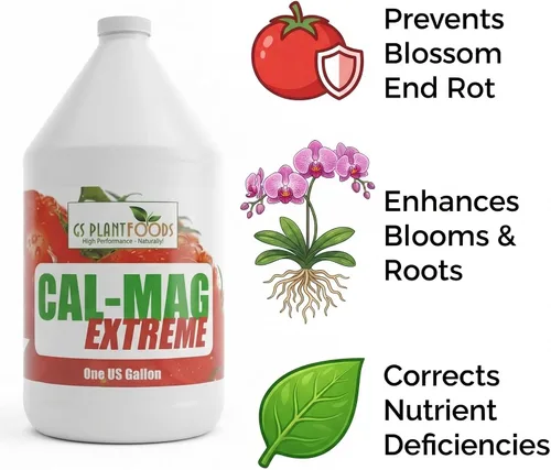 Vista 2 de GS Plant Foods Cal-Mag Extreme Liquid Fertilizante líquido de 1 galón con suplemento de calcio, magnesio, hierro y azufre, corrige las deficiencias