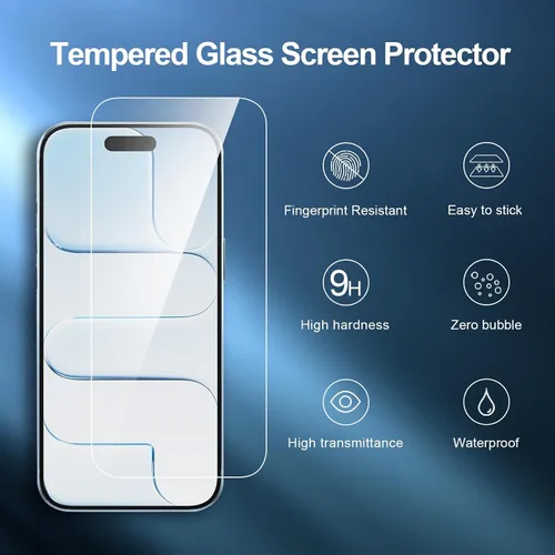 Vista 115 de NEW'C Paquete de 3 protectores de pantalla de privacidad para iPhone Air/iPhone 17 Air (6.5 pulgadas), película de vidrio templado antiespía