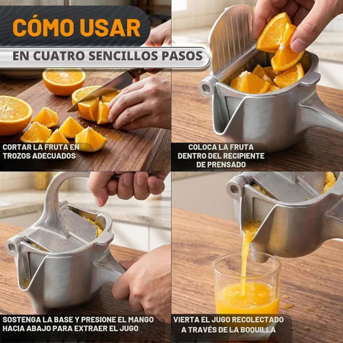 Vista 5 de Exprimidor de mano, exprimidor de limón grande, prensa manual de la mano Plateado