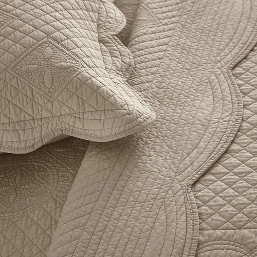Vista 5 de Calla Angel Sage Garden - Funda de almohada acolchada de algodón puro de lujo matelassé, estándar, 20 x 26 pulgadas, café