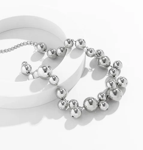 Vista 5 de Collar de perlas para mujer, collar de perlas gruesas, collar de perlas grandes, collar de perlas exageradas, regalo de joyería para niñas