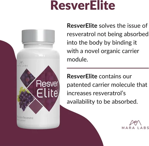 Vista 6 de Mara Labs ResverElite Resveratrol biodisponible Vegano, sin rellenos y sin OMG 30 cápsulas veganas