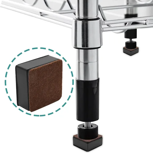 Vista 6 de Muretnze - 8 elevadores de cama autoadhesivos negros para muebles, cuadrados de acero al carbono resistente, elevadores de sofá que añaden 1.181 in