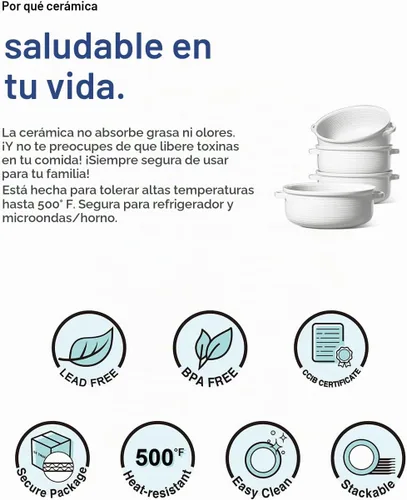 Vista 9 de LE TAUCI Cuencos para sopa con asas - 22 oz de cuencos de cebolla francesa de cerámica sin plomo, aptos para horno y microondas, diseño resistente