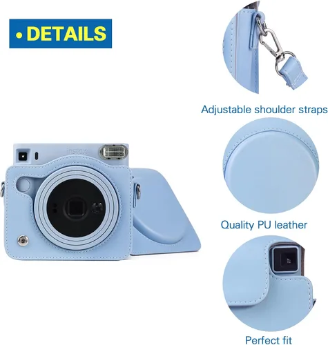 Vista 4 de Rieibi Funda cuadrada SQ1, funda protectora para cámara instantánea Fujifilm Instax Square SQ1, cubierta compacta de piel sintética con correa
