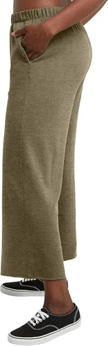 Vista 3 de Hanes Women's Originals French Terry Wide Leg Crop Pants, Crop Fleece Pants, 25", Available in Plus