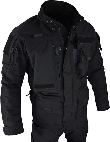 Vista 5 de Chaqueta táctica del ejército con capucha de múltiples bolsillos, abrigo de caza Molle militar, chaquetas de concha dura, ropa de abrigo