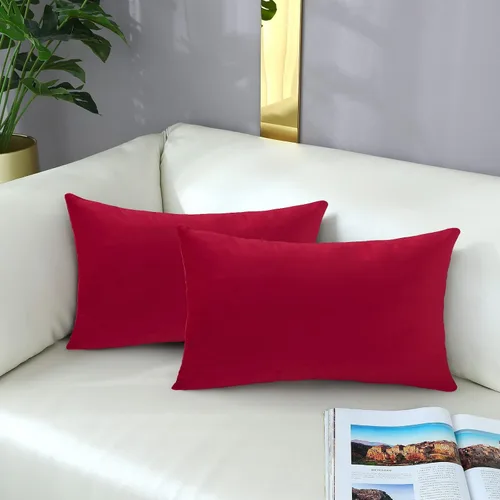 Vista 8 de mixeoo Comfy - Juego de 2 fundas de almohada decorativas de terciopelo grueso sólido y grueso, súper suaves, decoración del hogar para sofá, sala