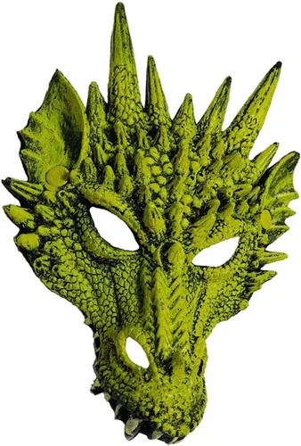 Vista 13 de Himine - Máscara de cosplay de cabeza de dragón para festival, fiesta y Halloween Negro