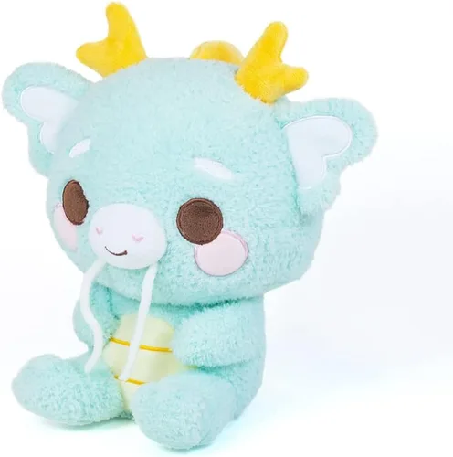 Vista 3 de Cuddle Barn PlushGoals - Kai el Kirin Mítico Juguete de peluche de animal de peluche azul inspirado en el folclore del dragón kawaii, 9 pulgadas