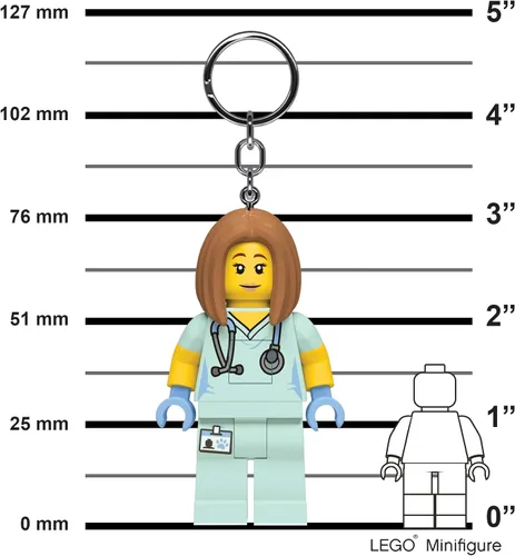 Vista 4 de LEGO - Llavero de enfermera con luz y bolsa de silicona