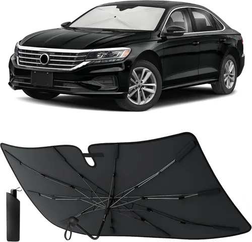 Vista 23 de EcoNour Parasol plegable para parabrisas de Mazda 3 2014-2016 2017 2018, parasol para ventana delantera de automóvil, protección UV, bloqueador