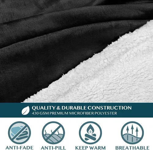 Vista 8 de PAVILIA Manta Sherpa Vestible con Mangas y Bolsillo, Manta Corporal Envolvente Gruesa de Felpa Acogedora para Adultos Mujeres Hombres, Regalo