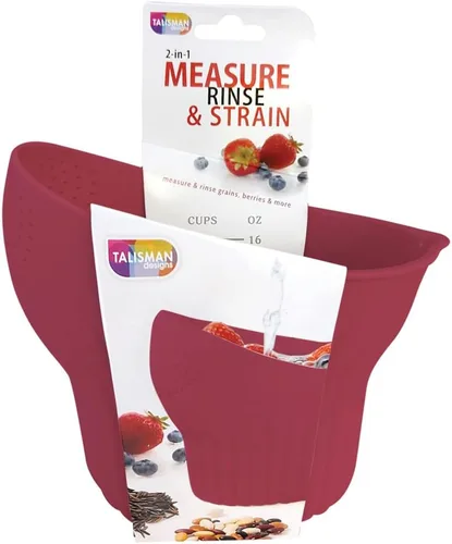 Vista 7 de Talisman Designs Enjuague y tensión 2 en 1 Capacidad para hasta 2 tazas Colador de alimentos Cesta de lavado de frutas Colador y colador