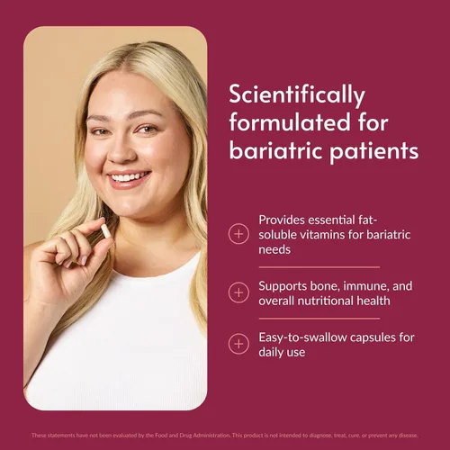 Vista 2 de Bariatric Advantage High ADEK Multi - para pacientes con cirugía bariátrica - Multivitamínico con vitaminas A, D, E, K y minerales traza - 100%+ DV