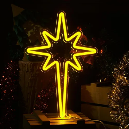 Vista 16 de Xuhal Letrero de neón de campana de Navidad, luces de neón de Navidad, señal LED iluminada por USB para decoración de pared, barra, sala de estar