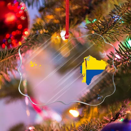 Vista 14 de Silueta de bandera de Bielorrusia, adornos de árbol de Navidad, bandera nacional, recuerdo de Navidad, adornos acrílicos de Bielorrusia