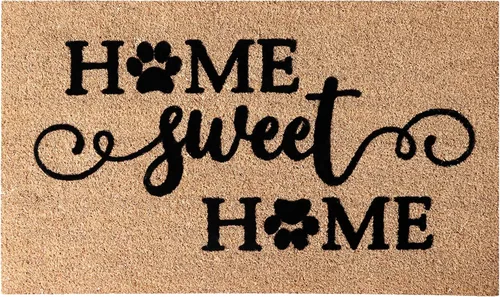 Vista 14 de A1 Home Collections - Alfombra redonda de entrada de Medio círculo de textura de relieve griego, Hello