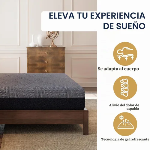 Vista 5 de MLILY EGOHOME - Colchón Twin de 10 pulgadas, colchón de espuma viscoelástica refrescante de gel de cobre para aliviar el dolor de espalda, colchón