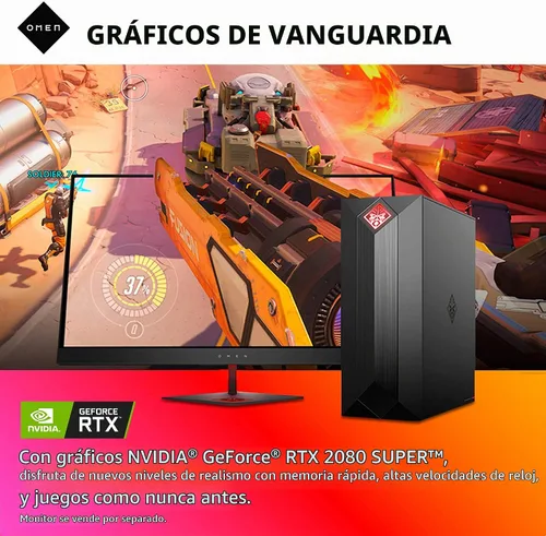 Vista 2 de Omen by HP Obelisk - Computadora de escritorio para juegos, procesador Intel Core i9-9900K de 9ª generación, NVIDIA GeForce RTX 2080 SUPER 8 GB