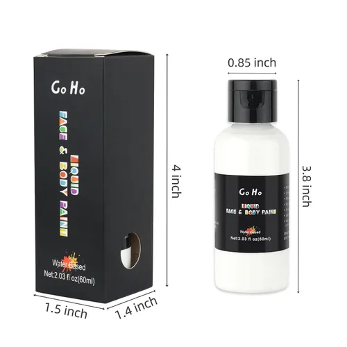 Vista 7 de Go Ho Pintura facial y corporal negra líquida (2.1 onzas), maquillaje negro a base de agua y pintura corporal para aerógrafo maquillaje especial FX