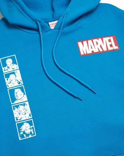 Vista 2 de Marvel Sudadera con capucha de vellón Avengers para hombre, Capitán América, Hulk, Iron Man, Spider-Man, Venom