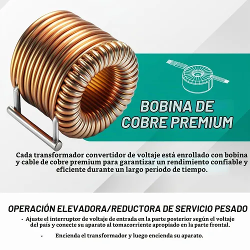 Vista 9 de LiteFuze Convertidor Transformador de Voltaje de 2000 Vatios para Japón Elevador/Reductor - 100v a 120v / 120v a 100v Convertidor de Energía Japonés