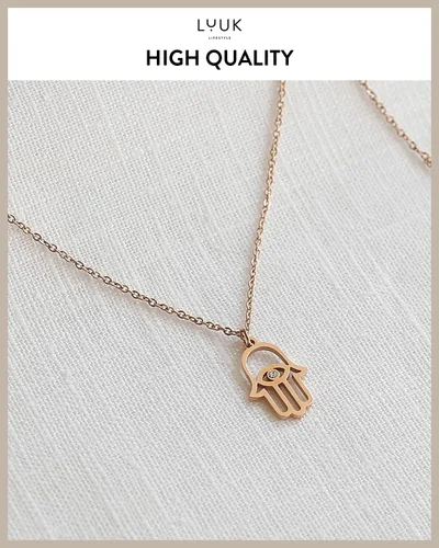 Vista 4 de LUUK LIFESTYLE Collares de acero inoxidable para mujer con colgante, tarjeta de joyería de moda con frase de felicidad, amuleto de la suerte, regalo