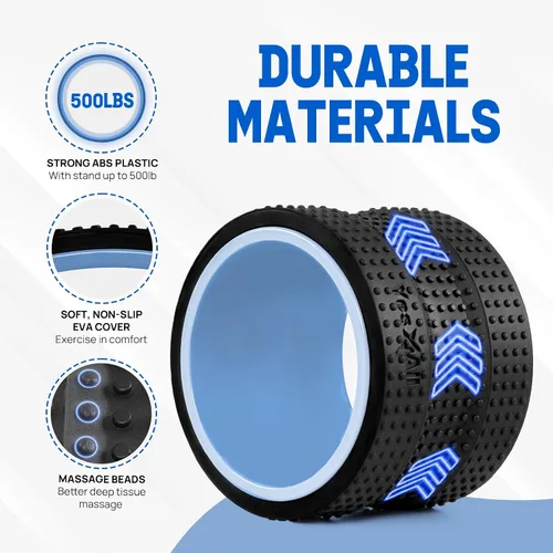 Vista 2 de Yes4All Yoga Wheel Roller, 500 lb Capacity Back Cracker Roller for Comfort HIPS & Neck, Available in 6”/10”/12” Sizes
