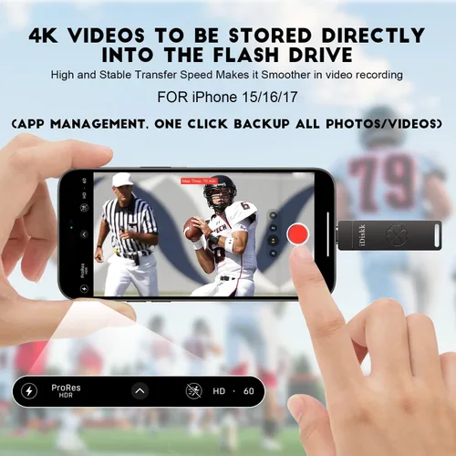 Vista 2 de iDiskk USB C Flash Drive 128GB Speed up to 1000MB/s Memory Stick USB-C+USB A 3.2 Gen 2 Flash Drive,Type-C Photo Stick for 15/16/17/USB C Android