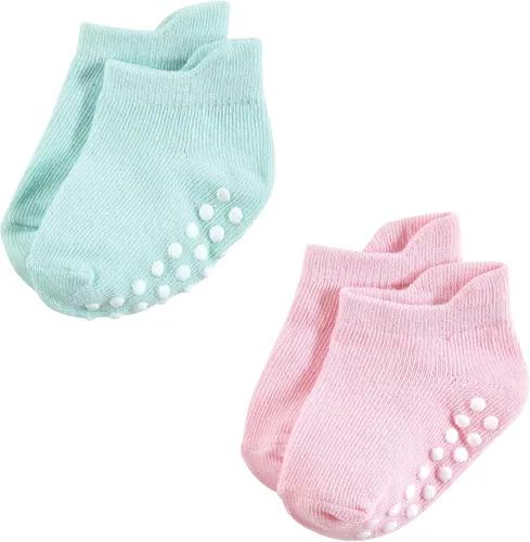 Vista 3 de Hudson Baby Calcetines antideslizantes unisex para bebé, Rosado Multi Girl