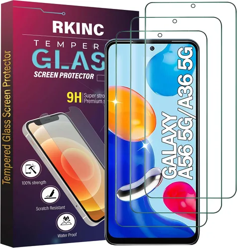 Vista 9 de RKINC Protector de pantalla [paquete de 3] para Samsung Galaxy A14, protector de pantalla de vidrio templado de privacidad, antiespías, arañazos