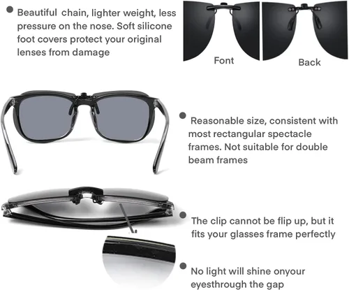 Vista 4 de Gafas de sol polarizadas con clip sobre gafas graduadas que no se levantan