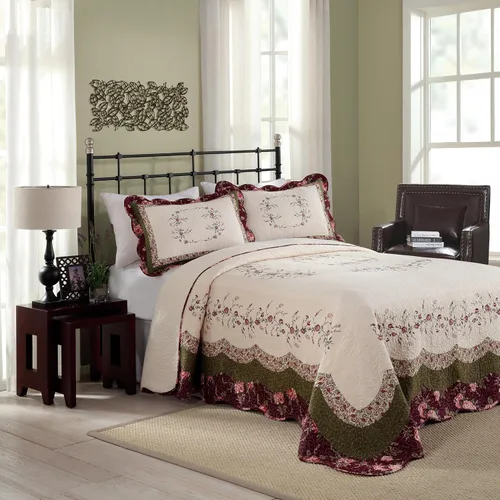 Vista 2 de Modern Heirloom Collection Brooke. Cobertor relleno de algodón, Bambú, Bronceado, King