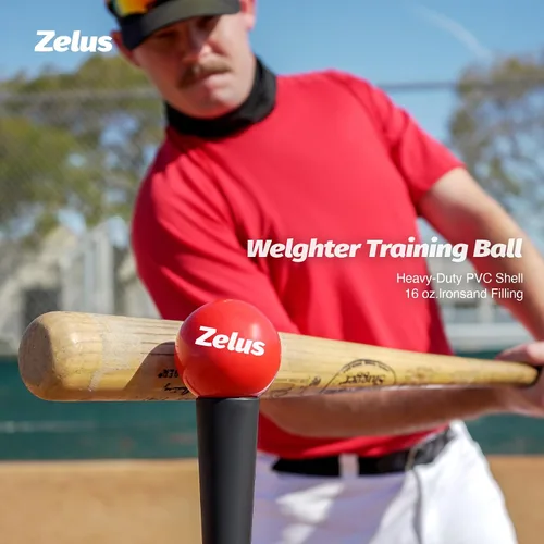Vista 4 de ZELUS Red de béisbol de 7 x 7 pies, red de práctica de béisbol y sóftbol con tee, pelotas de béisbol y bolsa de transporte para batear y lanzar