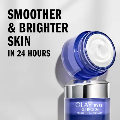 Vista 2 de Olay Regenerist Retinol 24 Crema de ojos de noche, 0.5 onzas + crema hidratante facial de látigo paquete de tamaño de viaje/prueba