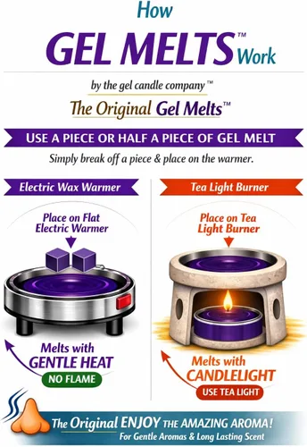 Vista 6 de Paquete de 3 unidades de cera de gel Melts de larga duración con aroma inspirado en vainilla de frambuesa negra para calentadores y quemadores
