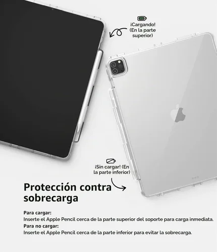 Vista 3 de Ringke Fusion Plus [Funda + soporte para lápices] compatible con iPad Pro 12.9 (6ª generación 2022, 5ª generación 2021), parte trasera dura