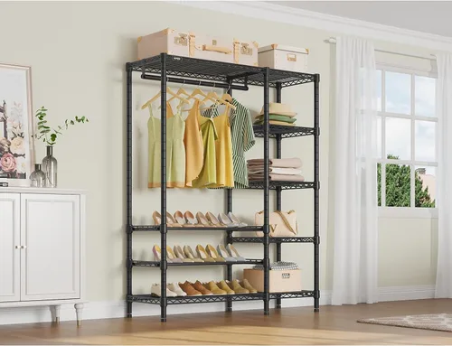 Vista 2 de VIPEK V7S Clothes Rack Heavy Duty Max Load 720lbs, Garment Rack with 7 Tiers Adjustable Shelves Portable Closet Metal Sturdy Wardrobe Storage System
